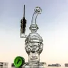 9 pouces en verre clair Bong Fabergé oeuf narguilés conduite d'eau 14mm joint femelle pomme de douche Perc recycleur huile Dab Rigs percolateur suisse avec Quartz Banger