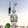 9-calowy Clear Glass Bong Faberge Egg Egg Haisahs Rura wodna 14mm Kobieta Złącza Prysznic Perc Recycler Oil Dab Rigs Swiss PerColator Z Quartz Banger