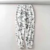 Casual White Camouflage Penicl Pants Women Jogger Elastic High Waist Trousers Female Streetwear 210421