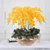 9 Head Phalaenopsis High Quality Orchid Artificial Flowers Wedding Decoration Easter Home Decor Vases Valentine's Day Present Y0728