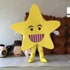 Halloween bonito estrela amarela mascote traje de alta qualidade personalizar desenhos animados caráter do tema do theme de pelúcia caráter adulto Carnaval de Natal fantasia vestido