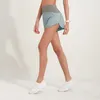 Yogaworld klädkvinnor Legging Yoga Pants Fitness Running Fake Two-Piece Training Casual Anti-Running Shorts Red Green Blue Black
