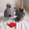 Bérets bébé chapeau automne et hiver enfants écharpe ensemble garçons filles mignon tricoté laine créateur de mode pour les enfants