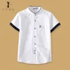 GFMY Sale Children Shirts Casual Solid 100% Cotton Short-sleeved Boys shirts For 4-12 Years Students wear in school 210713