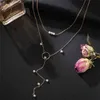 17KM Fashion Long Pearl Necklace For Women Boho Multilayered Pendant Necklaces 2021 Trend Choker Sweater Chain Jewelry
