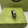 2021 Prestare Pierścień Pierścienie Ceramiczne Miłość Wzór Plated 18 K Złoto Moda Pary Pierścień Dopasowywanie Pudełko