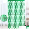 Decorazione per feste Forniture per eventi Festive Home Garden 2 Pack Green Shamrock Decorazioni per il giorno di San Patrizio Tenda Sfondo glitter Festival irlandese D