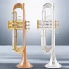 American Baha TR600GS B Flat trumpetinstrument plus tung fosforbrons borstat silverpläterat professionellt prestanda med CAS5560310