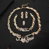 Nigerian Beads Wedding Jewelry Set Bridal Dubai Gold Color Jewelry Sets African Beads Necklace Bracelet Jewelry Set 210619265H