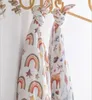 Infant Swaddling Cloth Baby Blanket High density Muslim gauze multifunction muslin swaddle digital printing Bath Towel summer Blankets WMQ883