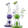 Heady Glass Ship By Sea Short Nect munstycke Hookahs 14mm Kvinna Joint med duschhuvud PERC OLJE RIG Vatten Bongs Pyramid Design Glas Bong DAB Rigs XL275