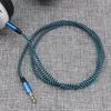 Câble auxiliaire Audio tressé de 1M, Extension AUX ondulée de 3.5mm mâle à mâle, cordon en Nylon stéréo de voiture, prise pour téléphone, PC, MP3, casque, haut-parleur