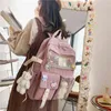 HBP Backpack Style Bagjulyccino New Buckle Badge Women Candy Color Fashion Cute Schoolbag Shoulder Student Bag Teen Girl College 220723