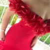 Mermaid Plus Size Prom Dress Puffy Train Długie Formalne Suknie Wieczorowe Sweetheart Red Carpet Celebrity Sukienki Południowa Afryka