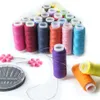 24 Stück gemischte Farben 100 % Polyester-Garn Nähgarn 500 Yards pro Spulenrolle Maschine Handstickerei für Heim-Nähset