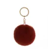 35 Kleuren Furry Fluffy Puff 8cm Faux Konijnenbont Ball Pom Sleutelhanger gouden sleutelhanger Handtas sleutelhangers