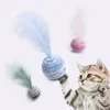 Jouets pour chats, 3 pièces, boule d'étoile, bâton de plumes, mousse légère EVA, baguette en peluche interactive amusante