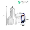 For Iphone Samsung Car Charger Usb Qc3.0 Fast Charging Quick Chargers Vehicle Adapter Type-C Universal No Retail Box 3-Port Led 11 12 13 Pro Max Android Phone Mini