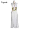 Stigende Floral Appliques Night Club Dress Women Deep V Neck Special Occasion Dresses High Split Wedding Cocktail Party Dress W220269m