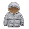 Kids Jackor För Baby Boys Tjockrock Vinter Xmas Tjejer Varm Hooded Velvet Jacket Barn Ytterkläder 1-6 Y Toddler Kid Snowsuit H0909