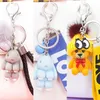 Cute gift multicolor resin bunny keychain alloy color bell accessories LOVE braided belt ladies bag ornaments G1019