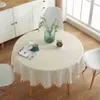 Nordic Solid Color Tassels Table Tows Elegancki wystrój Okrągły Ładowanie Tkaniny Party El Okładki Dustoodporna tkanina 210724