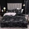 Ensemble de literie en marbre pour chambre Couvre-lits doux pour lit double Maison Housse de couette confortable Housse de couette et taie d'oreiller 210706
