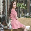 Red Plaid mini A line Dress korean Ladies Sexy Summer SHort Sleeve backless Night Party Dresses for women 210602