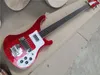 4/5 Strings Fretless Metallic Red Electric Bass Guitar with Golden Binding,Chrome Hardware,Can be customized