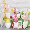 Easter Bunny Gnome Peluş Elf Parti Süslemeleri El Yapımı İsveç Tavşan Tomte Bahar Hediye Masa Süs Ev Dekorasyon XHH21-172