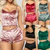 2021 mode Damen 2 stücke Samt Nachtwäsche Sets Sexy Spaghetti Strap Shorts Pyjamas Frauen Pyjama Party Set SCHNELLE SCHIFF