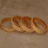 Bangle 4pcs 24k Bangles Ethiopian Dubai Trendy voor vrouwen Arabische Afrikaanse goudkleurarmband sieraden Midden -Oosten huwelijksgeschenken218s