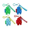 Party Hoods Простой Fidget Key Right Keychain Сенсорный Игрушка Рельеф Аутизм Бесполезное Стресс Стресс Поп Пузырьки Игрушки для детей Взрослый