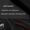 Steering Wheel Covers Car Cover Soft Black Genuine Leather Suede Red Marker For Clio 4 (IV) Kaptur Captur 2021-2021