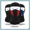 Caps Maskers Beschermende uitrusting Buitenshuis Black Winter Fleece BivaClava Fl Gezichtsmasker Thermische Warmer Fietsen Hood Liner Sport Ski Bike Riding Sno