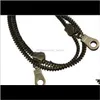 Ankiety biżuterii Kobiety Vintage Bronze Splated 2-Wayer Zipper Style Fashion Foot Jewelry Hurtowa dostawa 2021 o4dhe