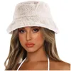 Широкие Breim Hats Bucket Hat Мода Сплошной Цвет Зимний Толстый Теплый Искусственный Мебель Плюшевые Женщины Шерстяные Флисовые Дамы Panamas Sun Caps #GM