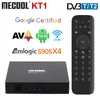 Mecool KT1 Smart TV Box Amlogic S905X4 Google certifié DVB-T2 Android 10.0 prend en charge AV1 double WIFI BT5.0 décodeur mieux K5