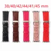 Toppdesignerband Presentklockarmband för Apple Watch Band 42 mm 38 mm 40 mm 44 mm iwatch 1 2 3 4 5 6 SE 7 band Läderremmar Armband Modearmband Präglingsarmband