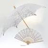 Ventilatori ombrelloni ombrellone da ombrello di moda con ventilatore a mano pieghevole per matrimonio Pografia Dance PROP bianco