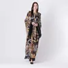VKBN Spring and Autumn s Long Dress Women Animal Print Long Sleeve Flare Sleeve Maxi Dresses for Women O-Neck Fashion 210507