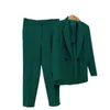 Leisure Jacket Women's Suit Fashion Loose Nine-minute Trousers Business And Professional Two-piece Two Piece Pants