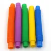 2021 Favoriser Multicolore Plastique Pop Tube Stretch Enfants Adulte Stress Anxiété Soulagement Ripple Pipe Jouets Télescopique Fidget Décompression Sensorielle