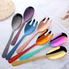 2PCS Stainless Steel Large Salad Spoon Fork Set Mixing Cooking Fruit Salad Spoon and Salad Fork Kitchen Restaurant Tool 211112