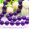 12mm Perles Rondes Collier Pour Femmes Pierre Naturelle Jades Jaspers Violet Calcédoine Brin Colliers Chaîne Bijoux 18 "A559 Sautoirs