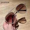 Solglasögon Jaspaer Oversize Metal Frames Luxury Diamond Vintage Sun Glasögon Kvinnor Eyewear Mens Driving Mirror Shades