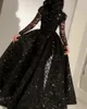 Casual Dresses Formal Evening Prom Beading For Women Women Party Long 2022 O-Neck Light Black Ball Clown Golvlängd Kläder