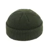 2021 mode hommes bonnet tricot chapeaux garçon Skullcap marin casquettes poignets rétro marine court chapeau couleur unie unisexe hiver chaud casquette