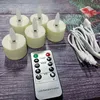12PCS New USB Rechargeable Tea Lights With Timer Remote LED Christmas Candles 3D Flameless Flicker For Halloween Home Decoration H1222