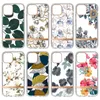 Elektroplowanie Kwiat Plant Leaf Telefon Case dla iPhone 13 12 11 Pro X XS Max XR 7 8 Plus Moda Piękna Grace UltraThin Wysokiej jakości Projektant Ochronna Obudowa